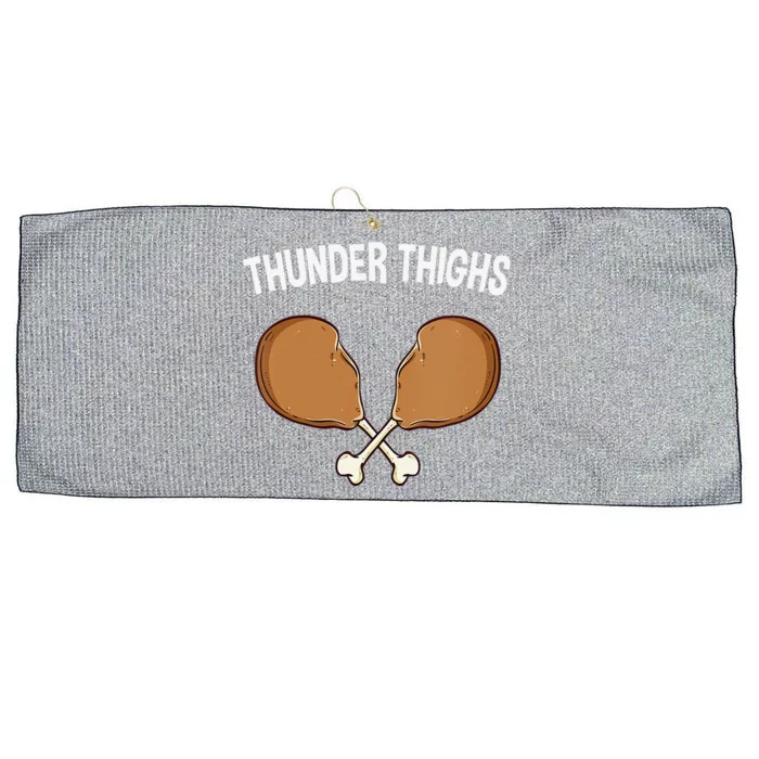 Funny Thunder Thighs Funny Thanksgiving Humor Turkey Day Large Microfiber Waffle Golf Towel