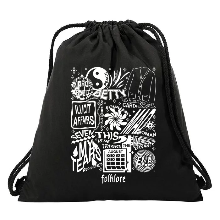 Folklore Tracklist Ts Drawstring Bag