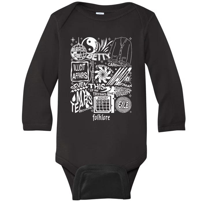 Folklore Tracklist Ts Baby Long Sleeve Bodysuit