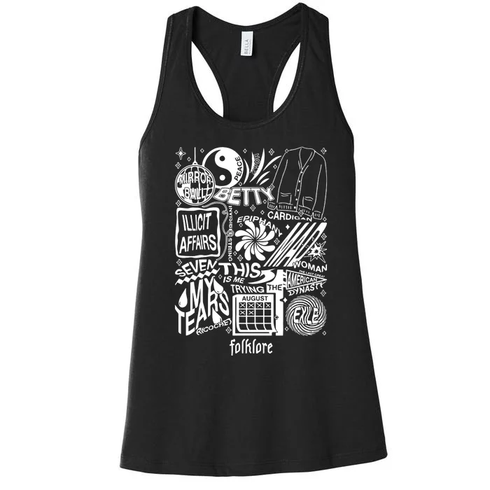 Folklore Tracklist Ts Women's Racerback Tank