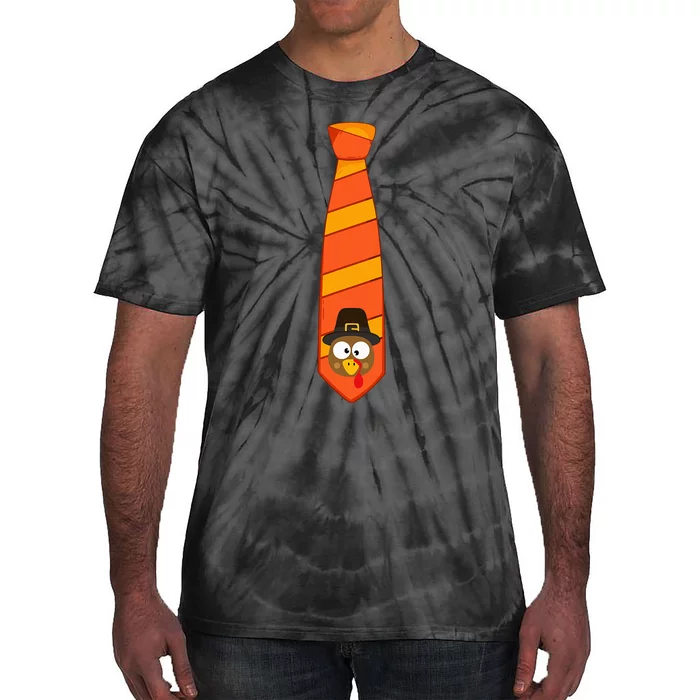 Funny thanksgiving tie with turkey for family dinner Tie-Dye T-Shirt