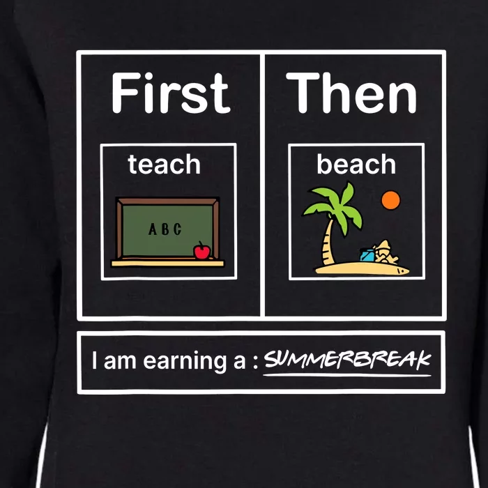 First Teach Then Beach I Am Earning A Summer Break Womens California Wash Sweatshirt