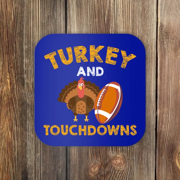 Football Thanksgiving Turkey And Touchdowns Gift Coaster