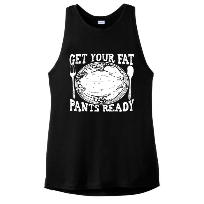 Funny Thanksgiving Turkey Holiday Get Your Fat Pants Ready Cute Gift Ladies Tri-Blend Wicking Tank