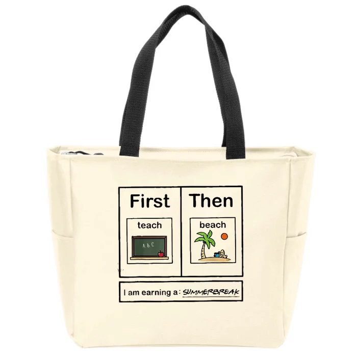 First Teach Then Beach IM Earning A Summerbreak Zip Tote Bag