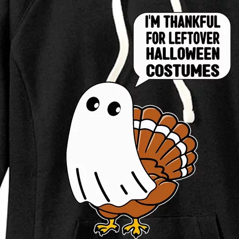 Funny Thanksgiving Thankful Turkey Costume Women's Fleece Hoodie