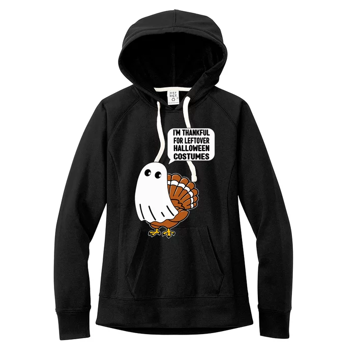 Funny Thanksgiving Thankful Turkey Costume Women's Fleece Hoodie