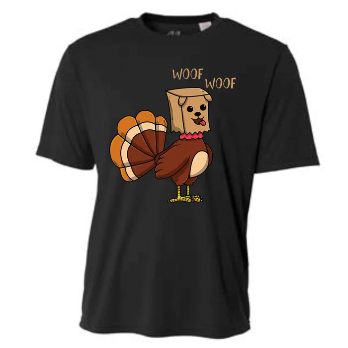 Funny Thanksgiving Turkey Dog Cooling Performance Crew T-Shirt