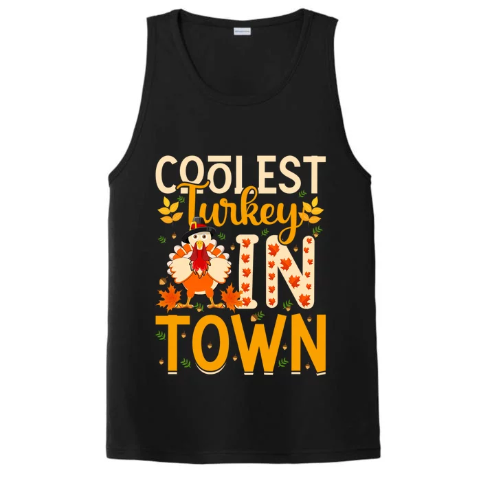 Funny Thanksgiving Turkey Coolest Turkey In Town Gift Performance Tank