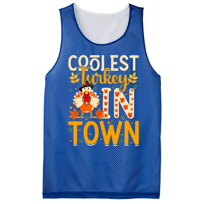 Funny Thanksgiving Turkey Coolest Turkey In Town Gift Mesh Reversible Basketball Jersey Tank