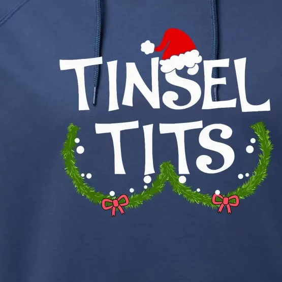 Funny Tinsel Tits Matching Jingle Balls Christmas Couples Performance Fleece Hoodie