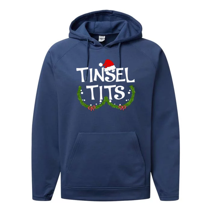 Funny Tinsel Tits Matching Jingle Balls Christmas Couples Performance Fleece Hoodie