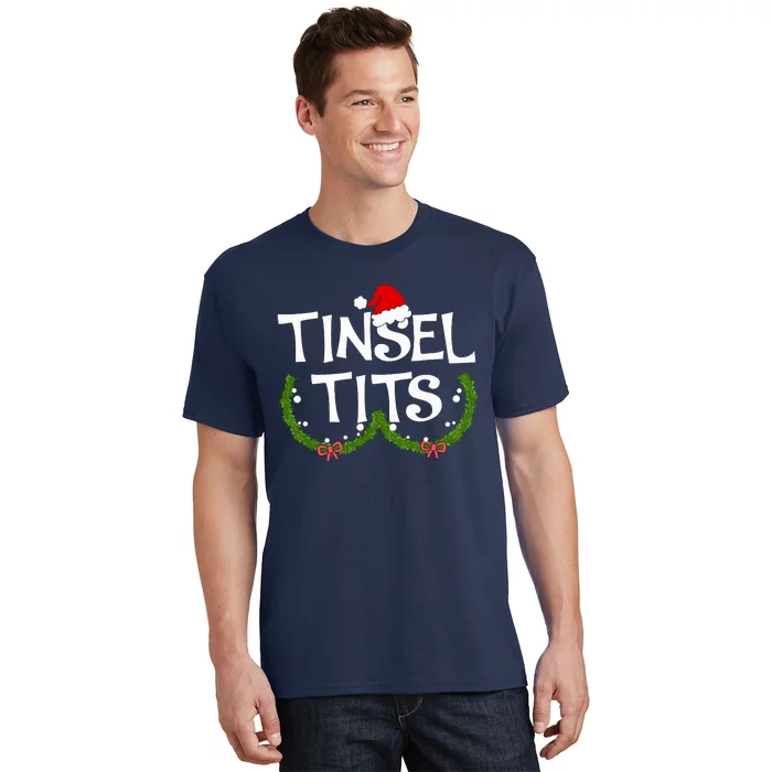 Funny Tinsel Tits Matching Jingle Balls Christmas Couples T-Shirt