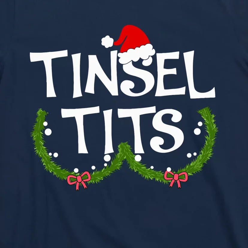 Funny Tinsel Tits Matching Jingle Balls Christmas Couples T-Shirt