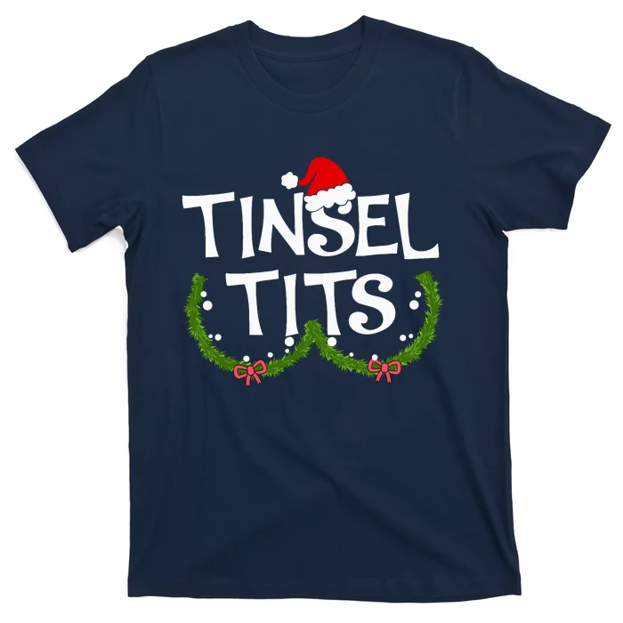 Funny Tinsel Tits Matching Jingle Balls Christmas Couples T-Shirt