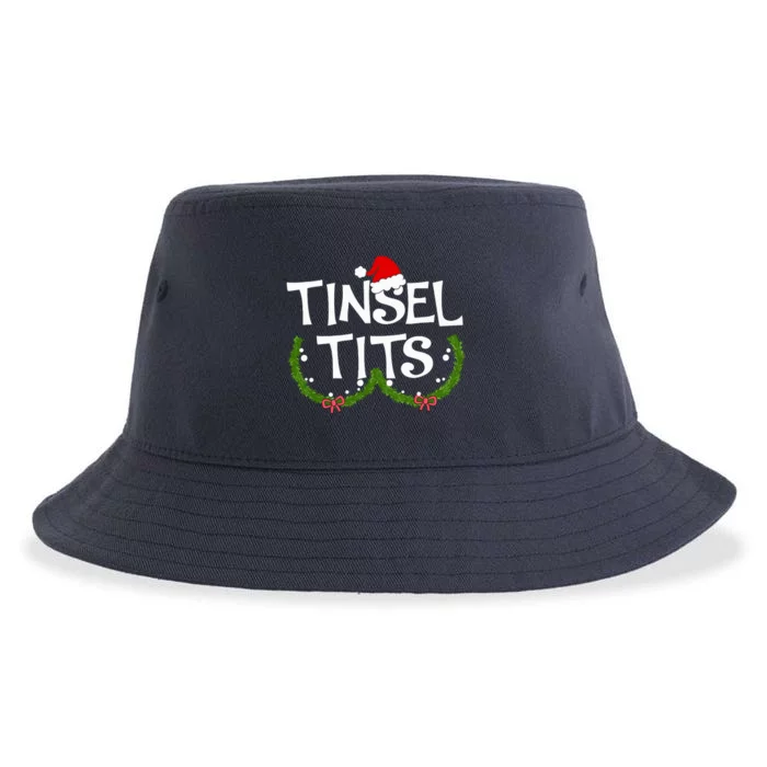 Funny Tinsel Tits Matching Jingle Balls Christmas Couples Sustainable Bucket Hat