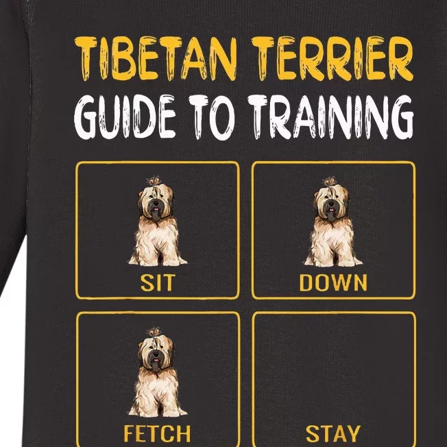 Funny Tibetan Terrier Guide To Training Dog Obedience Baby Long Sleeve Bodysuit