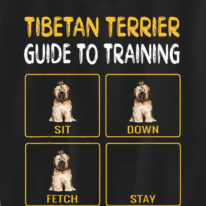 Funny Tibetan Terrier Guide To Training Dog Obedience Kids Sweatshirt