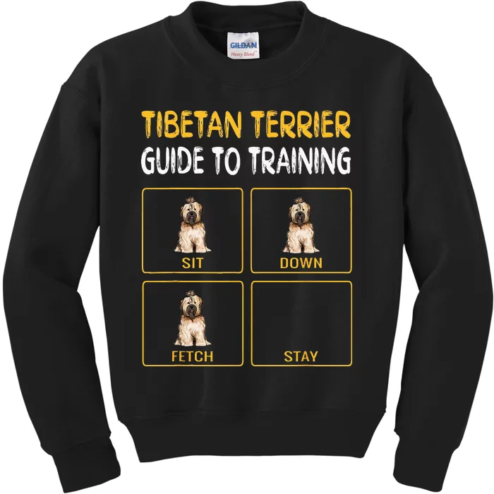 Funny Tibetan Terrier Guide To Training Dog Obedience Kids Sweatshirt