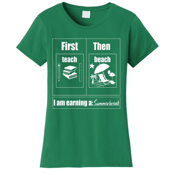 First Teach Then Beach Women's T-Shirt