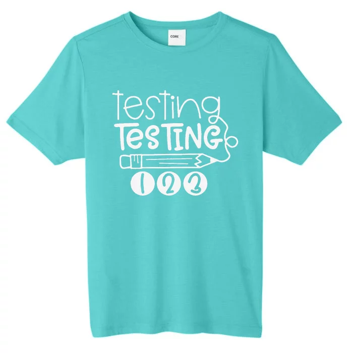 Funny Testing Testing 123 Teacher Student Test Day ChromaSoft Performance T-Shirt