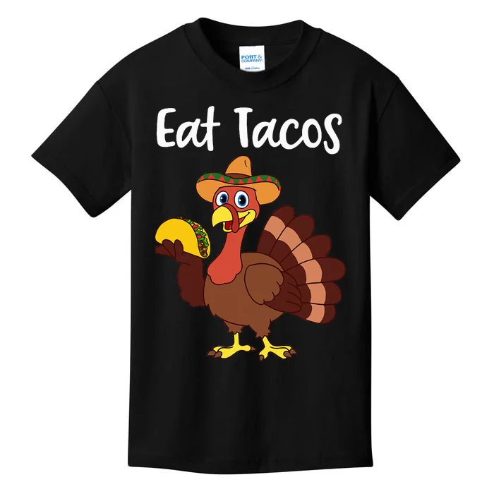 Funny Thanksgiving Turkey Day Eat Tacos Kids T-Shirt