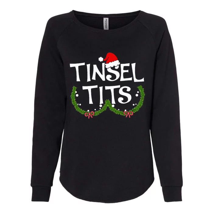 Funny Tinsel Tits Matching Jingle Balls Christmas Couples Womens California Wash Sweatshirt