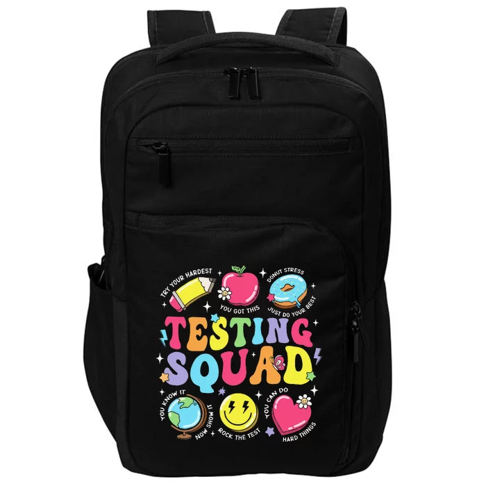 Funny Teacher Test Day Motivational Gift Teacher Testing Squad Impact Tech Backpack