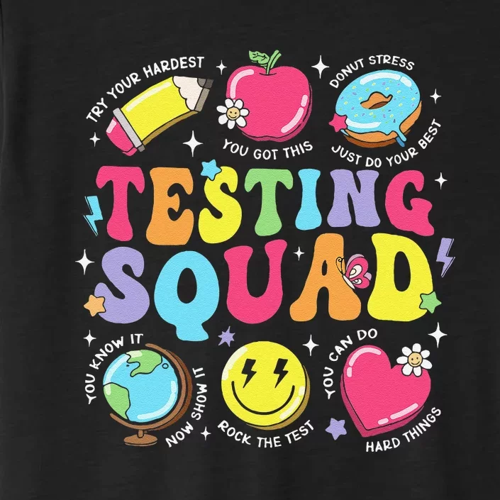 Funny Teacher Test Day Motivational Gift Teacher Testing Squad ChromaSoft Performance T-Shirt