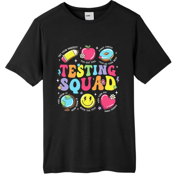 Funny Teacher Test Day Motivational Gift Teacher Testing Squad ChromaSoft Performance T-Shirt