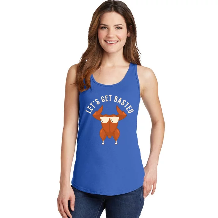 Funny Thanksgiving Turkey Let’S Get Basted Gift Ladies Essential Tank