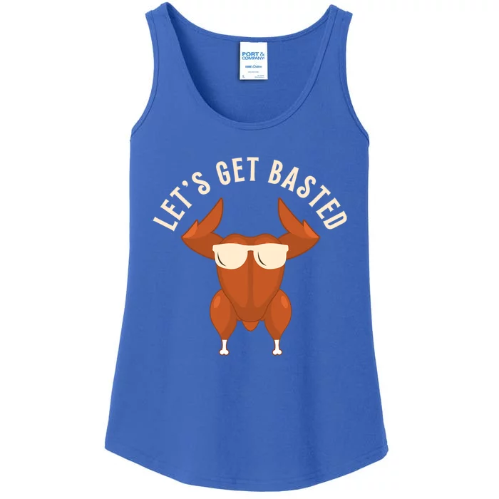 Funny Thanksgiving Turkey Let’S Get Basted Gift Ladies Essential Tank