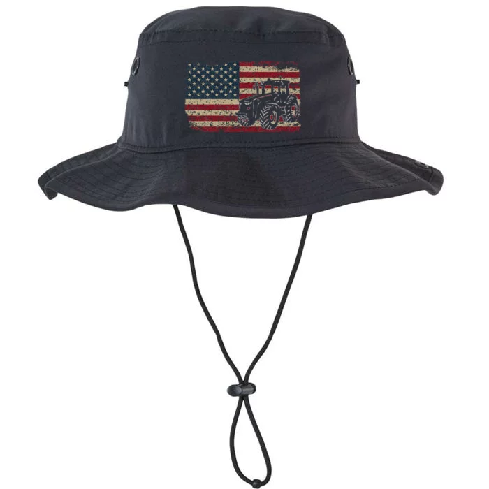 Farm Tractors USA Flag Patriotic Farming Gift Legacy Cool Fit Booney Bucket Hat