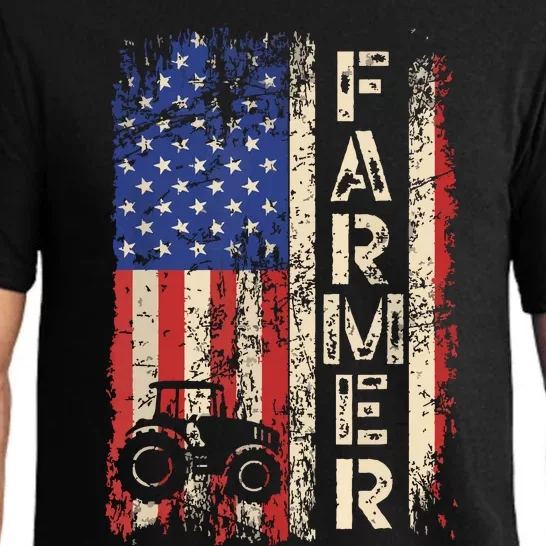 Farmer Tractors USA American Flag Patriotic Farming Gifts Pajama Set