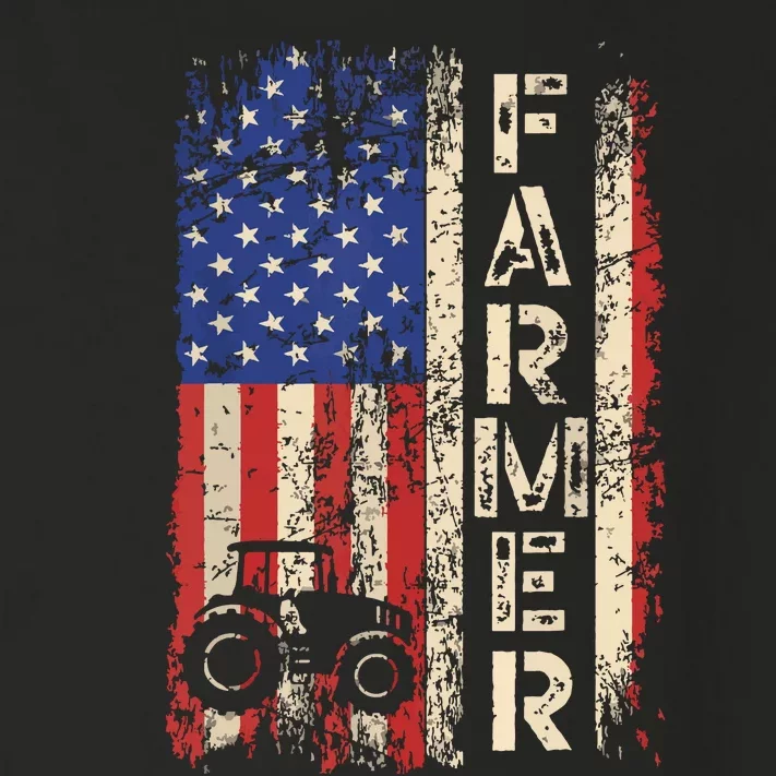 Farmer Tractors USA American Flag Patriotic Farming Gifts Toddler Long Sleeve Shirt