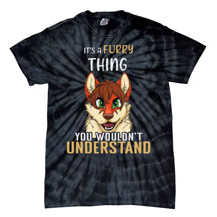 Furry Thing Understand Furry Tail Ear Furry Person Cosplay Tie-Dye T-Shirt