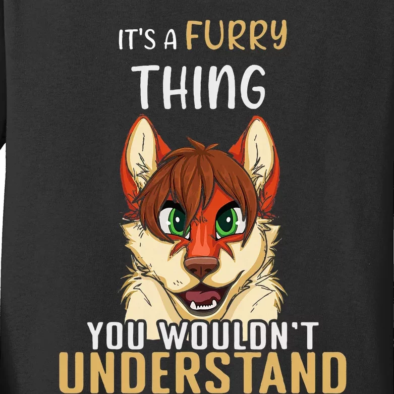 Furry Thing Understand Furry Tail Ear Furry Person Cosplay Kids Long Sleeve Shirt