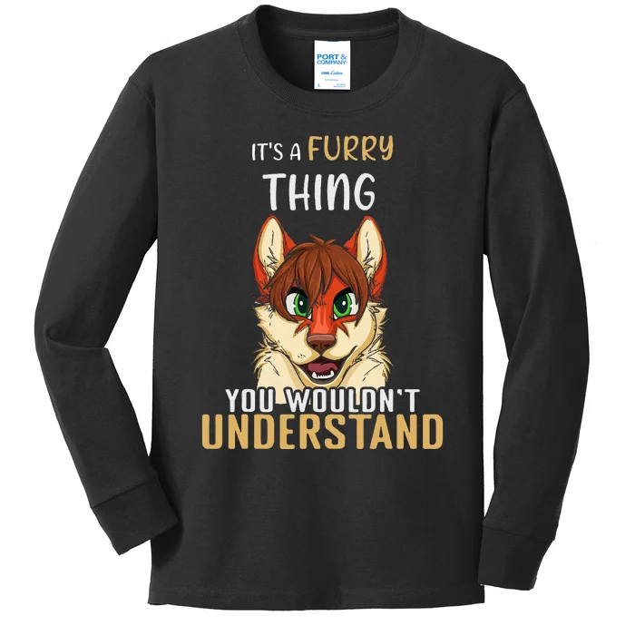 Furry Thing Understand Furry Tail Ear Furry Person Cosplay Kids Long Sleeve Shirt