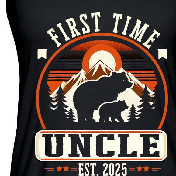 First Time Uncle Est 2025 For New Dad Funny Fathers Day Ladies Essential Flowy Tank