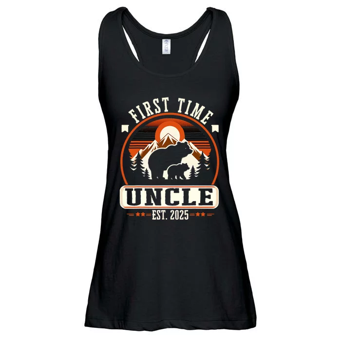 First Time Uncle Est 2025 For New Dad Funny Fathers Day Ladies Essential Flowy Tank