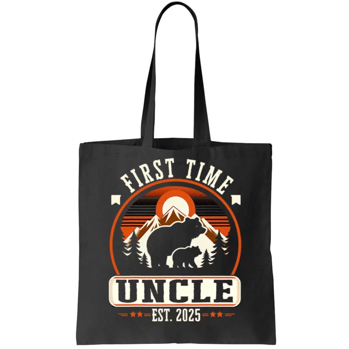 First Time Uncle Est 2025 For New Dad Funny Fathers Day Tote Bag