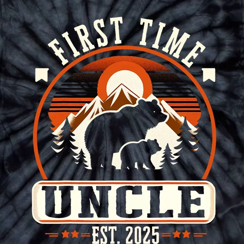 First Time Uncle Est 2025 For New Dad Funny Fathers Day Tie-Dye T-Shirt