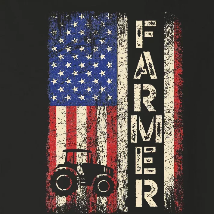 Farmer Tractors USA American Flag Patriotic Farming Gifts Toddler Long Sleeve Shirt