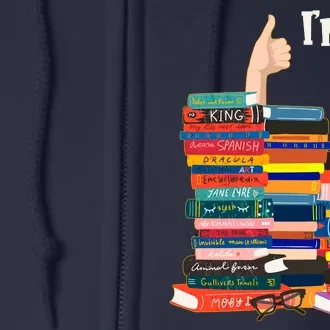 Funny Thumbs Up I'm Ok Book Lover Full Zip Hoodie