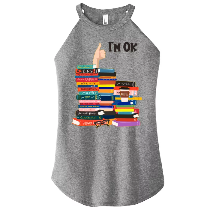 Funny Thumbs Up I'm Ok Book Lover Women’s Perfect Tri Rocker Tank