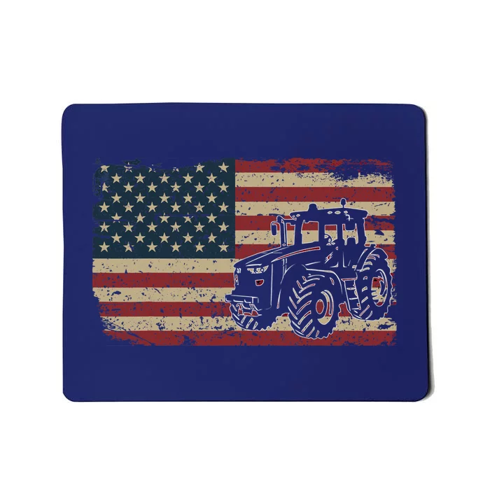 Farm Tractors USA Flag Patriotic Farming Gift Mousepad