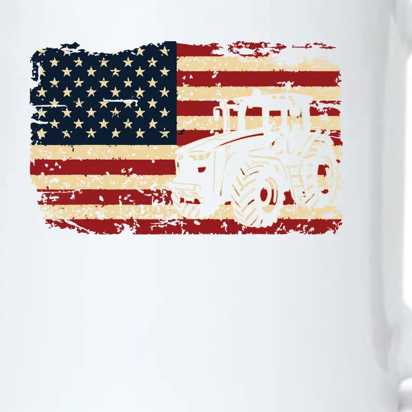 Farm Tractors Usa Flag Patriotic Farming Gift Black Color Changing Mug