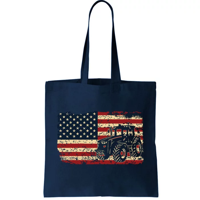 Farm Tractors Usa Flag Patriotic Farming Gift Tote Bag