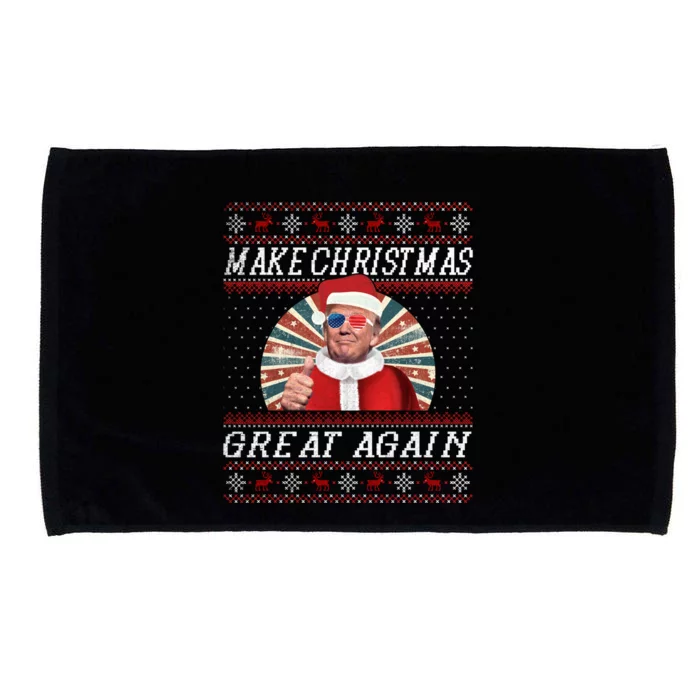 Funny Trump Ugly Christmas Funny Gift Make Christmas Great Again Funny Gift Microfiber Hand Towel