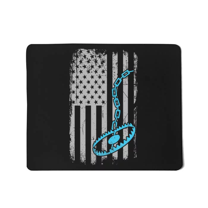 Fur Trapper US American Flag Cool Outdoor Trapping Gear Mousepad